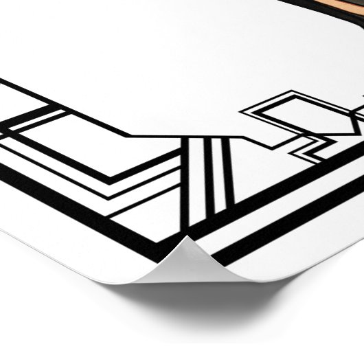 ヴィンテージ1940sレトロブラック切り出しドレス ポスター (角)