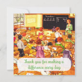 ヴィンテージ1940s教室ありがとうご先生カード サンキューカード (正面)