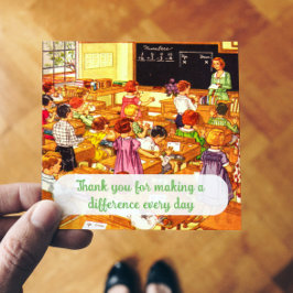 ヴィンテージ1940s教室ありがとうご先生カード サンキューカード