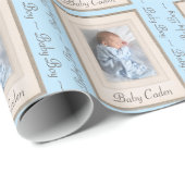 ヴィンテージ1940s Mat (写真挿入および男の赤ちゃん名付き) ラッピングペーパー (ロールコーナー)