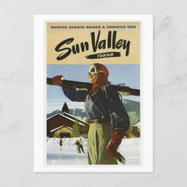 ヴィンテージ1940s Sun Valley Idaho USAスキー旅行ポスト ポストカード