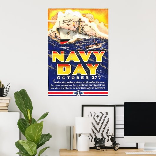 ヴィンテージ1941年海軍の日のポスターWWII ポスター (ホームオフィス)