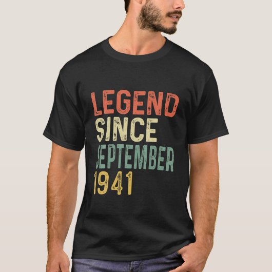 ヴィンテージ1941年9月80th誕生日ギフト80年 tシャツ (正面)