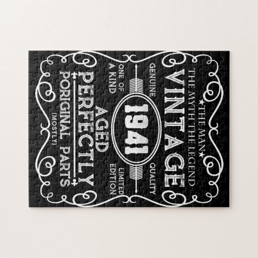 ヴィンテージ1941男の神話の伝説80誕生日 ジグソーパズル (横)