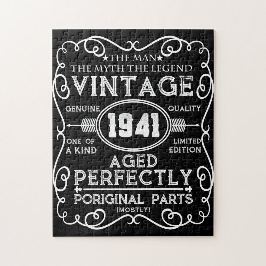 ヴィンテージ1941男の神話の伝説80誕生日 ジグソーパズル (縦)