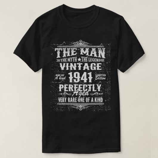 ヴィンテージ1941男レジェンズ誕生日ギフト Tシャツ (デザイン正面)