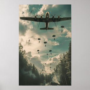 ヴィンテージ1941軍隊飛行機飛んでいるポスター ポスター