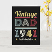 ヴィンテージ1941 80th誕生日ギフトメンレトロ カード (黄色い花)