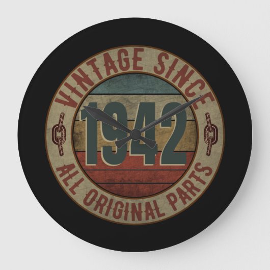 ヴィンテージ1942年以来すべてのオリジナル部品 ラージ壁時計 (正面)