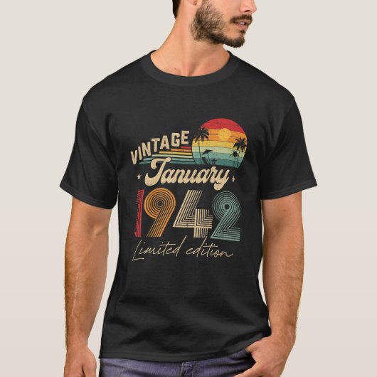 ヴィンテージ1942年1月限定版80Th Bday Dec Tシャツ (正面)