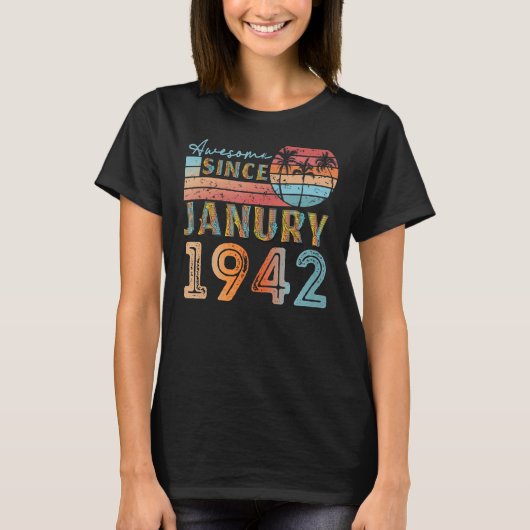 ヴィンテージ1942年1月92歳80歳 Tシャツ (正面)
