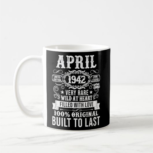 ヴィンテージ1942 81歳4月81誕生日男性 コーヒーマグカップ (左)