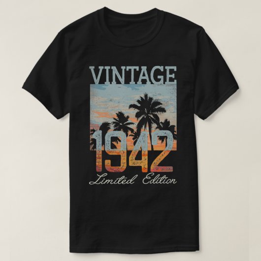 ヴィンテージ1942 Limited Edition 80年古いギフト80t Tシャツ (デザイン正面)