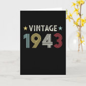 ヴィンテージ1943 80誕生日ギフト80歳 カード (黄色い花)