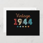 ヴィンテージ1944 80歳誕生日レトロギフト 80歳 ポストカード (正面/裏面)