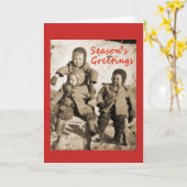 ヴィンテージ1945年クリスマスカード カード (黄色い花)