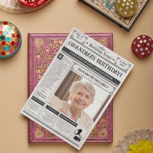 ヴィンテージ1945年新聞第80回誕生日ポスター シーズンカード