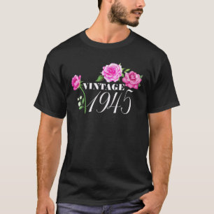 ヴィンテージ1945 77歳の花誕生日ギフトF Tシャツ