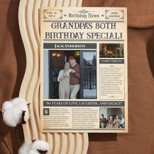 ヴィンテージ1945 80誕生日ポスター – パーソナライズされた G シーズンカード