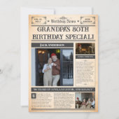 ヴィンテージ1945 80誕生日ポスター – パーソナライズされた G シーズンカード (正面)