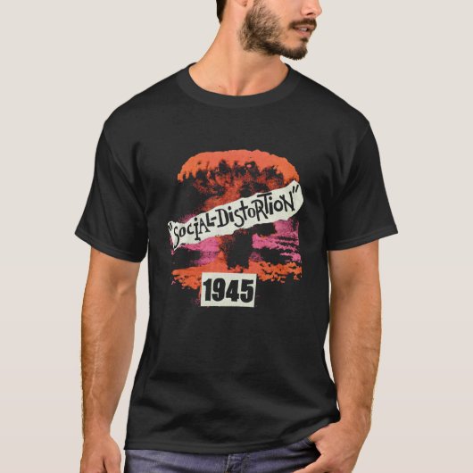 ヴィンテージ1945 Social Tee Distortion Band音楽Gif Tシャツ (正面)
