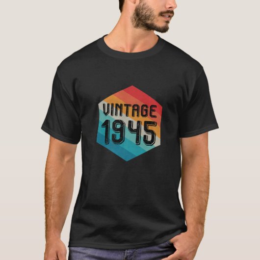 ヴィンテージ1945 T女男性へ性77番目の誕生日ギフト77 Tシャツ (正面)
