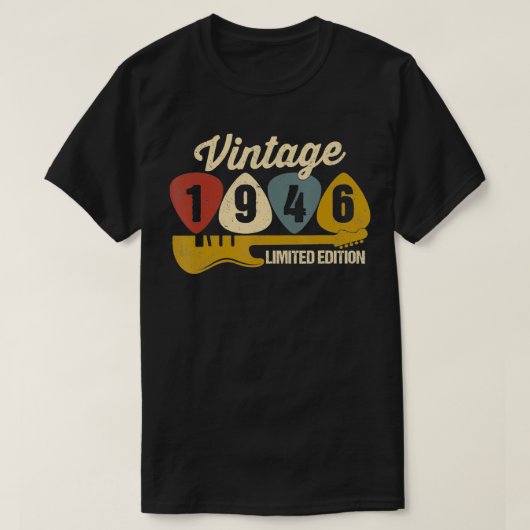 ヴィンテージ1946誕生日レトロギター76誕生日P Tシャツ (デザイン正面)