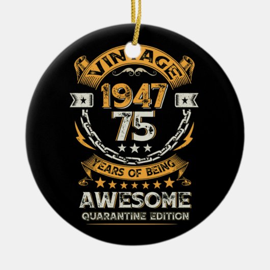 ヴィンテージ1947年75誕生日75歳 セラミックオーナメント (正面)