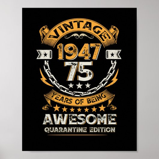 ヴィンテージ1947年75誕生日75歳 ポスター (正面)