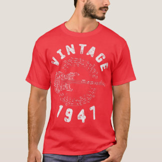 ヴィンテージ1947誕生日限定版ギター音楽 Tシャツ