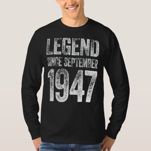 ヴィンテージ1947誕生日9月の生まれ伝説以来 Tシャツ (正面)