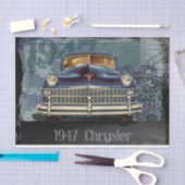 ヴィンテージ1947 Chrysler Car decompage 薄葉紙 (クラフト)