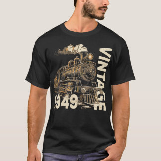 ヴィンテージ1949スチームパンク蒸気機関車75th tシャツ