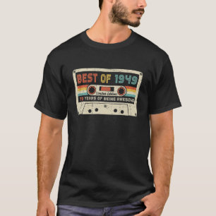 ヴィンテージ1949レトロカセット73番目の誕生日73年 Tシャツ