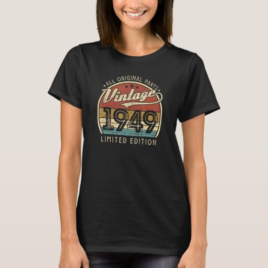 ヴィンテージ1949年73歳73誕生日 Tシャツ (正面)