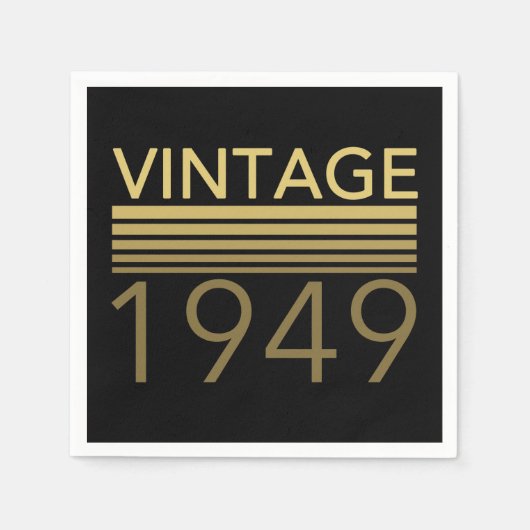 ヴィンテージ1949誕生年 スタンダードカクテルナプキン (正面)