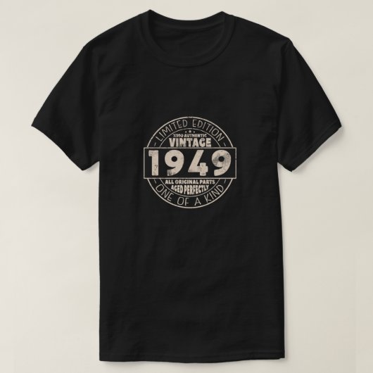 ヴィンテージ1949誕生日 Tシャツ (デザイン正面)
