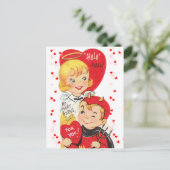 ヴィンテージ1950の悪魔とエンジェルバレンタイン ポストカード (スタンド正面)