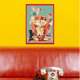 ヴィンテージ1950の核家族50の主婦ケーキ ポスター