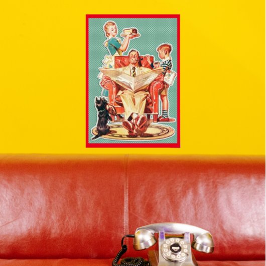 ヴィンテージ1950の核家族50の主婦ケーキ ポスター