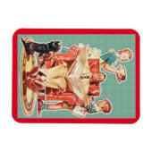 ヴィンテージ1950の核家族50の主婦ケーキ マグネット (横)