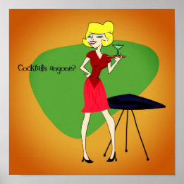 ヴィンテージ1950インスパイアカクテルポスター ポスター