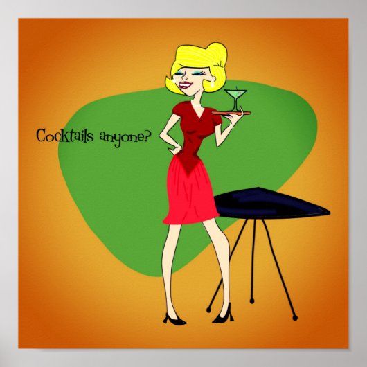 ヴィンテージ1950インスパイアカクテルポスター ポスター (正面)