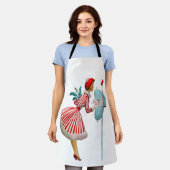 ヴィンテージ1950クリスマスレディ エプロン (着用した状態)