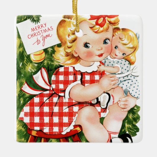 ヴィンテージ1950人形 セラミックオーナメント (正面)