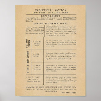 ヴィンテージ1950原爆安全ポスター ポスター