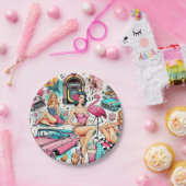 ヴィンテージ1950年代かわいいパターン ペーパープレート (パーティー)