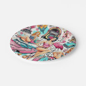 ヴィンテージ1950年代かわいいパターン ペーパープレート (アングル)