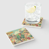 ヴィンテージ1950年代の人々の幻想 ストーンコースター (横)