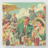 ヴィンテージ1950年代の人々の幻想 ストーンコースター (正面)